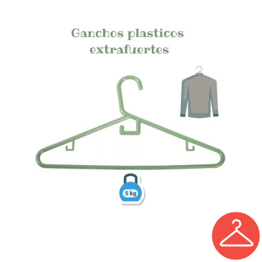 Gancho plastico extrafuerte para ropa