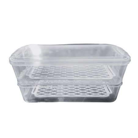 Organizador de nevera 12 recipientes apilables con rejilla