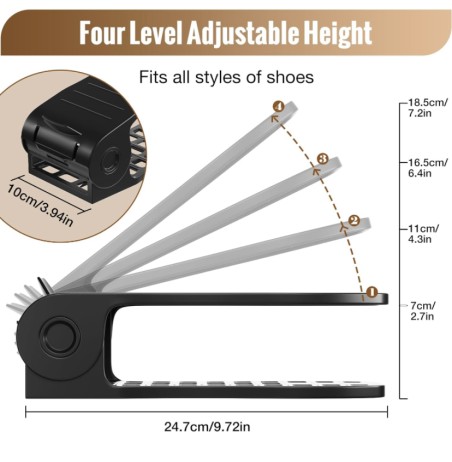 Zapatero Organizador de calzado set x 15 und negro
