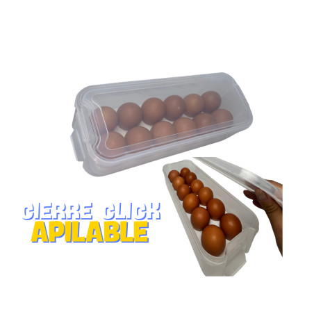 Organizador contenedor para huevos x 12 con tapa
