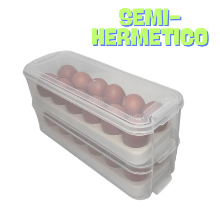 Organizador contenedor para huevos x 24 con tapa