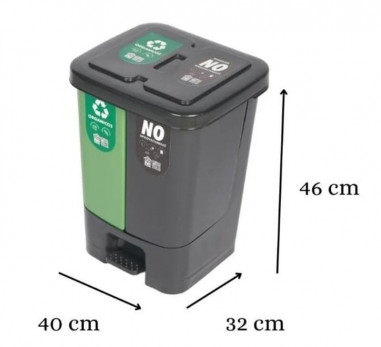 Papelera doble con pedal 30 Litros